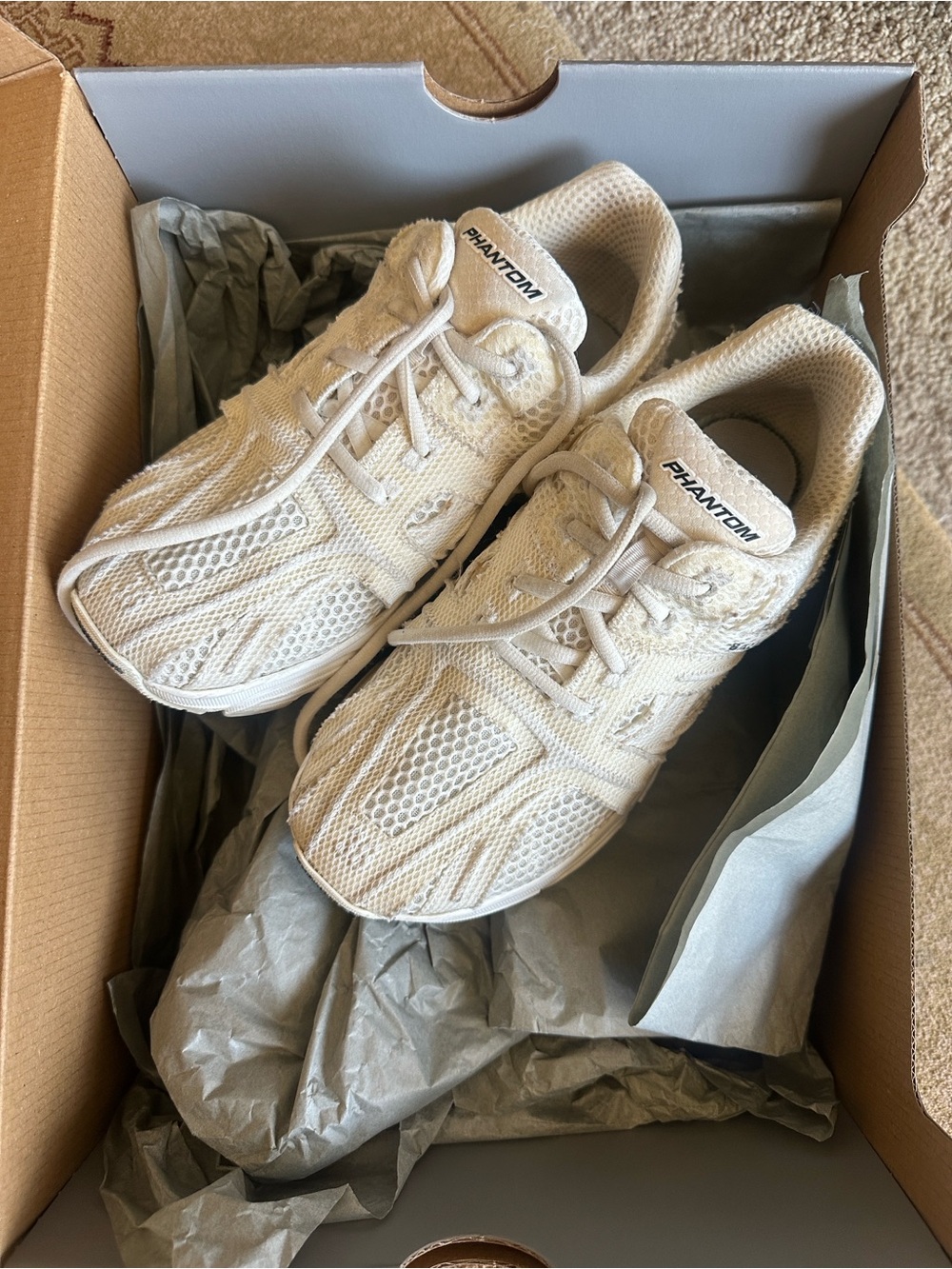 Balenciaga Phantom Mesh Sneakers in Off-White/Cream